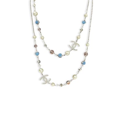 CHANEL 25P BLUE LOVE NECKLACE ABF489 CHANEL 25P BLUE LOVE NECKLACE ABF489